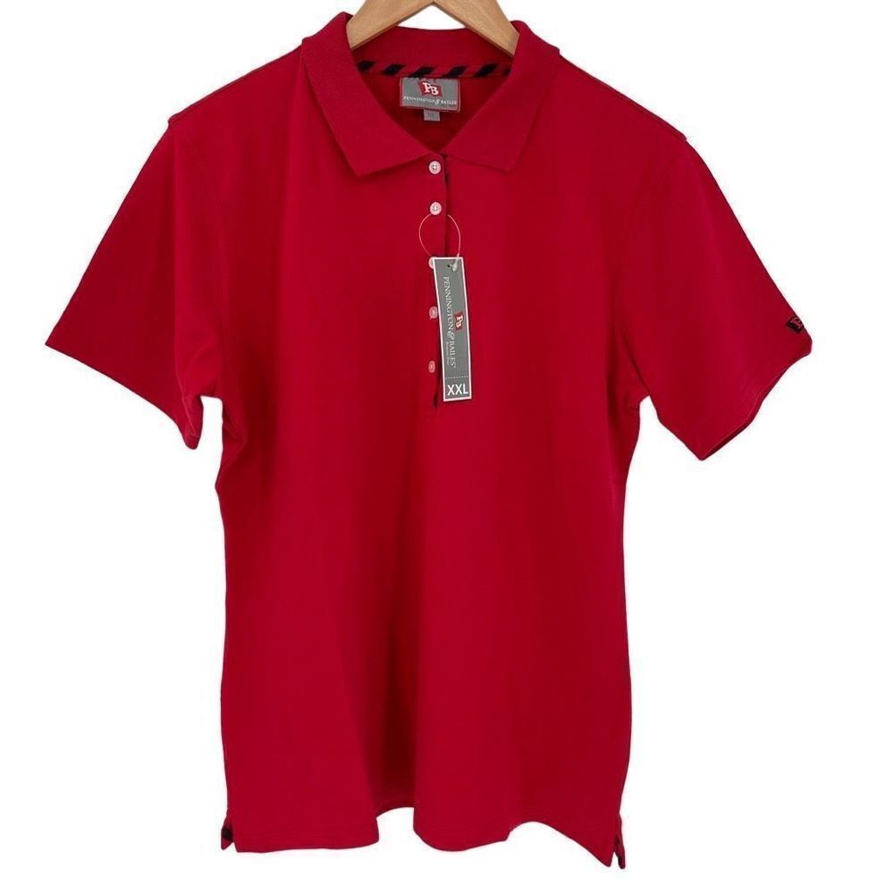 Pennington & Bailes Remain True‎ Classic Polo Uniform School Shirt Red Women XXL